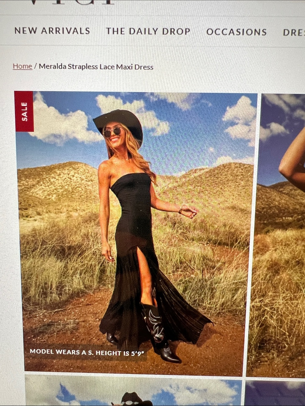 Vici Black Meralda Strapless Lace Maxi Dress